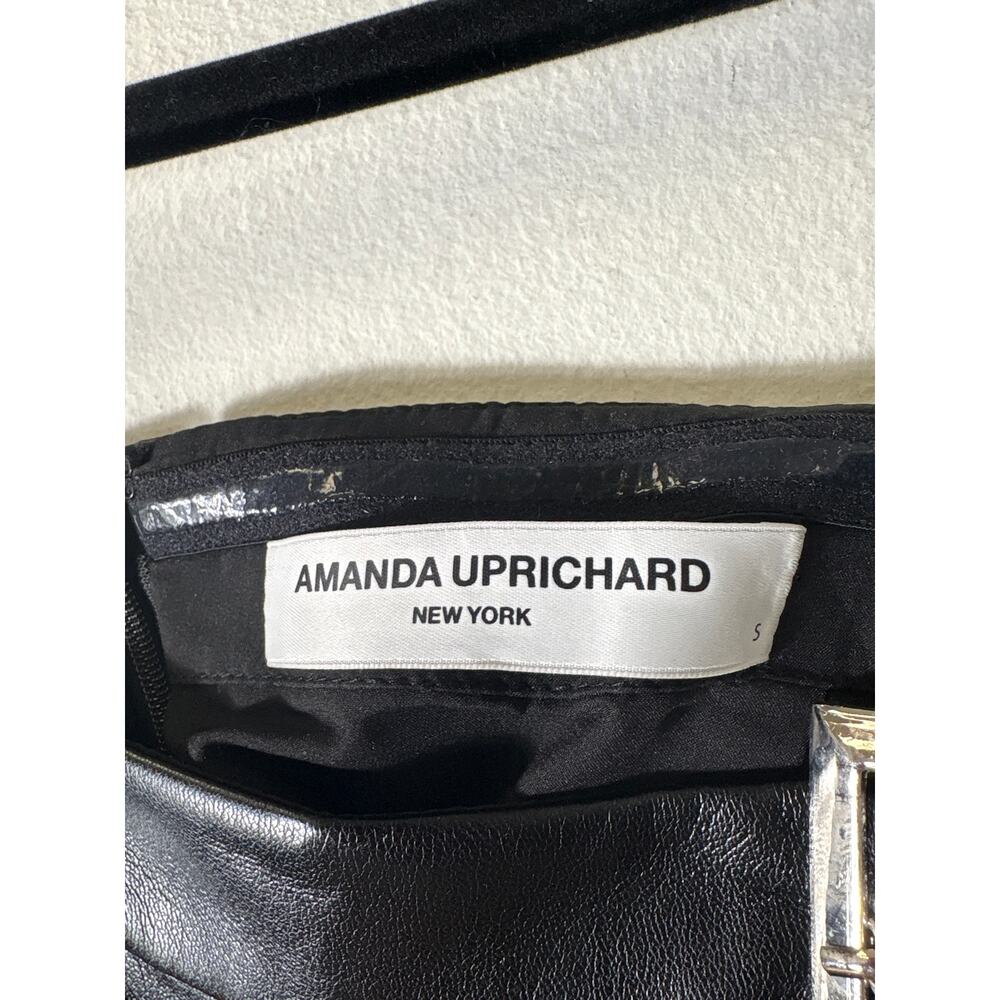 Amanda Uprichard Black Faux Leather Buckle Mini Dress Sz S - Picture 5 of 5